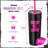 Mean Girls x Dragon Glassware 24 oz Vacuum Insulated Tumbler with Lid and Straws That's So Fetch - 2 of 4