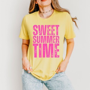 Simply Sage Market Sweet Summer Time Block Distressed Short Sleeve Tee - 1 of 4