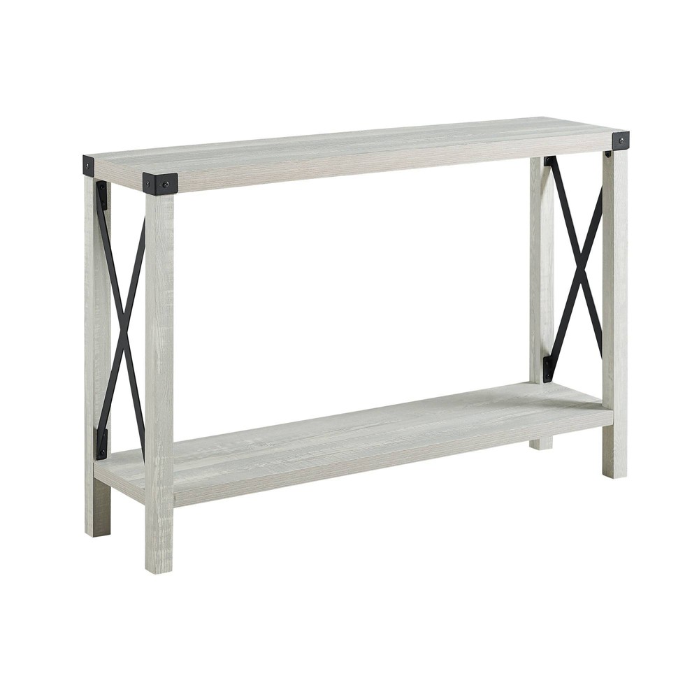 Photos - Coffee Table Sophie Rustic Industrial X Frame Entry Table Stone Gray - Saracina Home