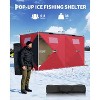 Lumiparty Pop Up Ice Fishing Tent Fully Insulated, Portable Ice Fishing Shelter, Waterproof Oxford Fabric, Snow Hub with Anchors, Ropes & Carry Bag - 4 of 4