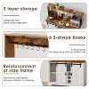 Snynuxx 47" Farmhouse Coffee Bar Cabinet with Shelves and Sliding Barn Door - 4 of 4