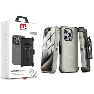 MyBat Pro iPhone 15 Pro Phone Case, Rugged Military-Grade, Shockproof,  With Holster, Kickstand - Maverick Series - 1 of 4