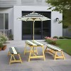 ORRD Kids Picnic Table with Umbrella - Indoor/Outdoor Play Table in Dark Blue - Naturally Playful - 2 of 4
