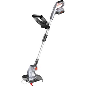 Ukoke UGT-02 12" 2-in-1 Cordless Grass Trimmer & Weed Wacker, Edger & Trimmer with 3 Cutting Heads, 20V 2A Battery & Charger Included – Silver & Black - 1 of 1