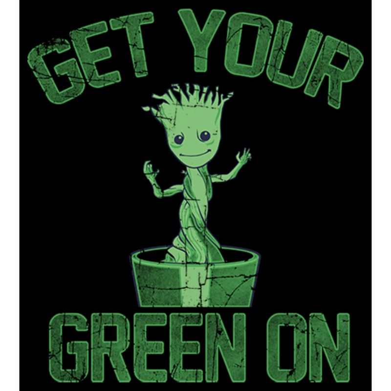 Boy's Marvel Groot St. Patrick's Day Get Your Green On Pull Over Hoodie, 2 of 5