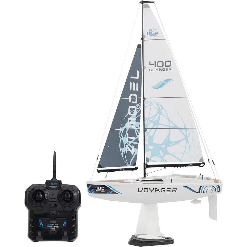 Playsteam Voyager 400 Motor-Power RC Sailboat - Blue, 1 of 7