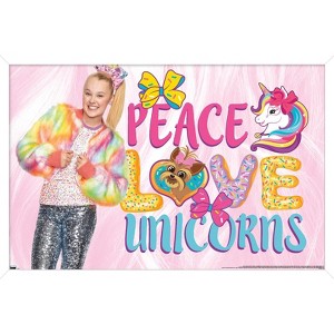 Trends International Jojo Siwa - Peace Love Unicorns Framed Wall Poster Prints - 1 of 4