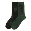 Wicked Logo on Green and Black Womens Chenille Cozy Crew Socks - 3 of 4