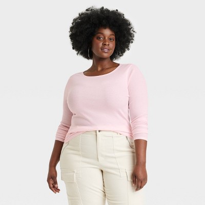 Women's Slim Fit Shrunken Rib Tank Top - Universal Thread™ Pink 2x