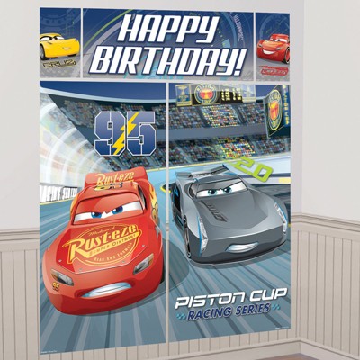 Birthday Express Disney Cars Scene Setter Wall Decorating Kit