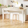 Costway 27" Bar Stools Set of 2/4 Upholstered Barstools with Boucle Fabric Seats Footrests - 4 of 4