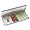 Dicksons Saint Christopher Protect Us Engraved Pendant 18 Inch Oval Silver Plated Neckace in Jewelry Box with Prayer Card - 2 of 4