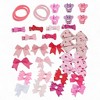 WIllow & Ruby 40pc Girls' Hair Bow & Clip Set with Foldable Travel Organizer for Infant, Baby, Child, Kids - Pink - 2 of 3