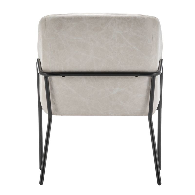 Modern Barrel Chair with Metal Base Faux Leather - WOVENBYRD, 6 of 13