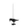 Bird Candle Holder - Aluminum Metal Taper & Pillar Candle Stand - Rustic Accent for Home, Office, Living Room & Bedroom -4" Black - 2 of 4