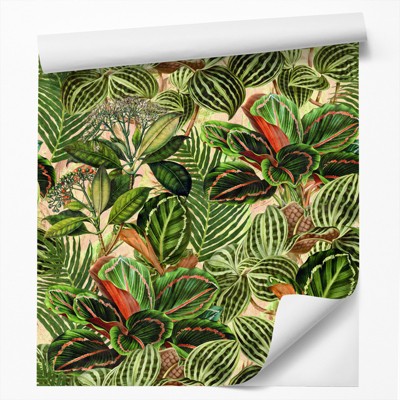 Americanflat Peel & Stick Wallpaper Roll -Tropical Leaves by DecoWorks