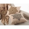 18"x18" Snowflake Design Beaded Pillow Down Filled Bronze - Saro Lifestyle: Cotton Cover, Duck Feather, Zippered - 2 of 3