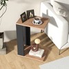 Tangkula 2PCS 2-Tier C Shaped Side Table w/ Universal Wheels & Shelf for Small Space - image 4 of 4