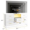 8 Drawer Dresser for Bedroom with Charging Station and LED Lights, 59" TV Stand Wooden Large Long Dresser - 2 of 4