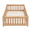 DOMETOUR Full Size Floor Bed with Door, Solid Wood Platform Bed Frame with Fence , Suitable for children , Pine Wood , Natural - 4 of 4