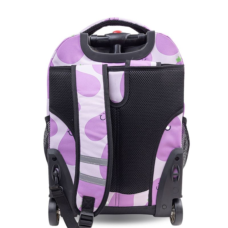 JWorld Sunrise 18&#34; Rolling Backpack - Mr. Eggplant: Wheeled Book Bag for Tweens & Teens, Gender Neutral, Purple, 3 of 7