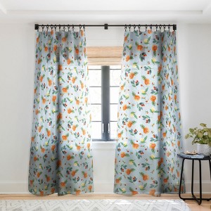 Ninola Design Citrus fruits Summer Blue 84" x 50" Single Panel Sheer Window Curtain - Deny Designs - 1 of 4