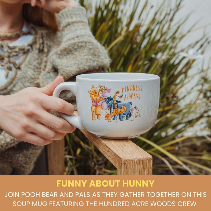 Silver Buffalo Disney Winnie The Pooh "We Are Family" Ceramic Soup Mug With Lid | 24 Ounces, 5 of 10