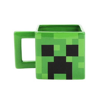 Minecraft Creeper Green 16 Oz Sculpted Square Ceramic Mug