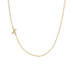 Kendra Scott 14K Gold Over Brass Mini "X" Initial Pendant Necklace - Gold - 1 of 3
