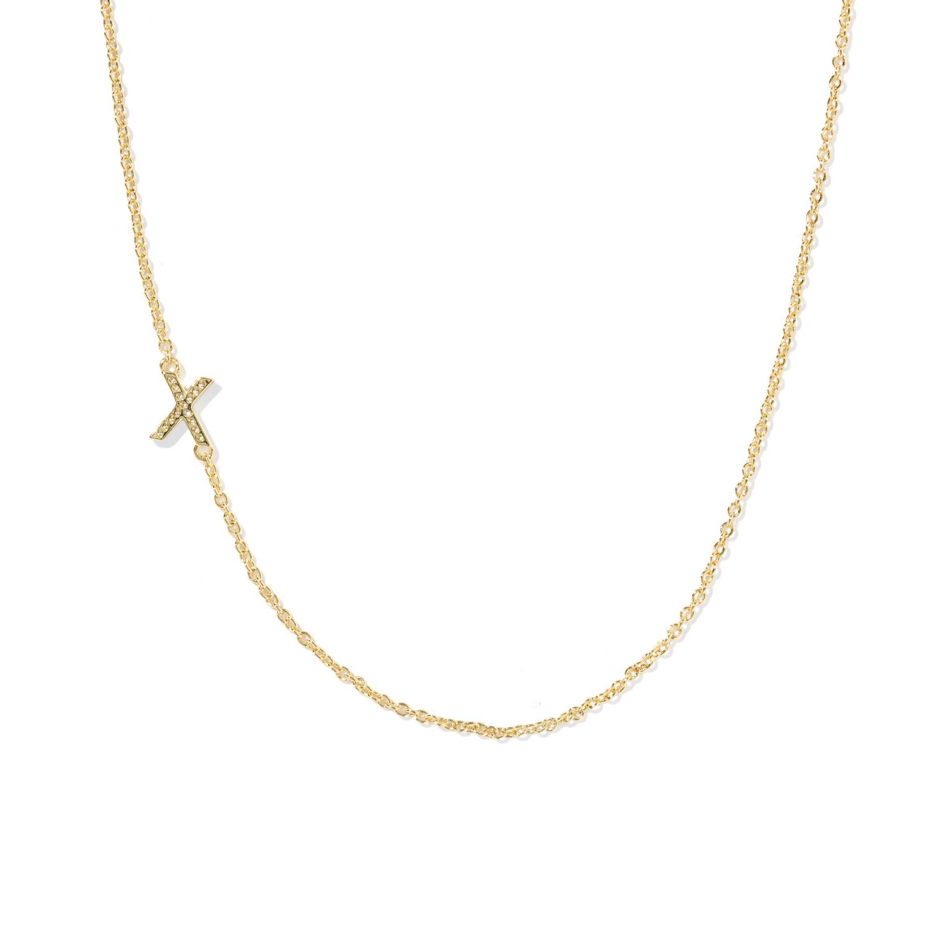 Kendra Scott 14K Gold Over Brass Mini "X" Initial Pendant Necklace - Gold