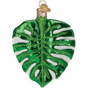 Old World Christmas Blown Glass Ornament for Christmas Tree, Monstera Leaf - 1 of 4