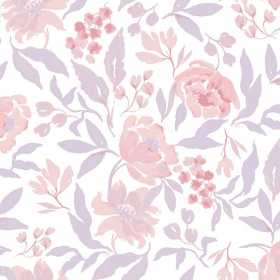 White and Pink Floral Microfiber Toddler Crib Sheet