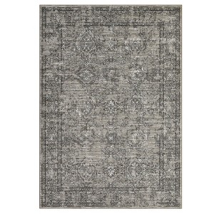 Washable Vintage Printed Rug Non Slip Low Pile Rug Soft Throw Floor Cover Foldable Indoor Carpet for Living Room Bedroom Playroom Nursery - 1 of 4