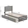 AFI Furnishings Oxford Twin Extra Long Bed with Footboard and USB Turbo Charger with Twin Extra Long Trundle in Grey - 2 of 4