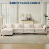 Modular Sectional Sofa,Corduroy Cloud Couch with Movable Ottoman&Throw Pillows,Modern L/U-Shaped Sofa,Comfy Deep Seat Couch for Living Rooms,Bedroom - 3 of 4