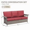 Buenhomino Patio Sofa, All Weather Outdoor Rattan Wicker 3-Seat Sofa High Back Couch with Premium Cushions for Garden Backyard Porch - 3 of 4