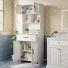 Hyleory Modern 63" Bathroom Vanity with Smart Storage - Frosted Glass Upper Cabinet, Ventilated Base, Soft-Close Drawer and Open Shelves - 4 of 4