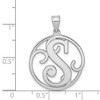 Black Bow Jewelry Rhodium Plated Sterling Silver Fancy Script Initial A-Z Pendant, 20mm - 4 of 4