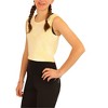 Elevenparis Womens Cropped Ribbed Tank Top, Yellow, X-Small - 2 of 4