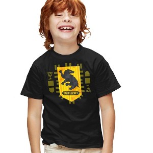 Boys' Harry Potter Abstract Hufflepuff House Shield T-Shirt - 1 of 4