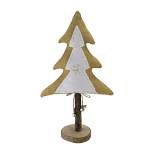 Northlight 16” White and Gold Christmas Tree With Bells Tabletop Decor