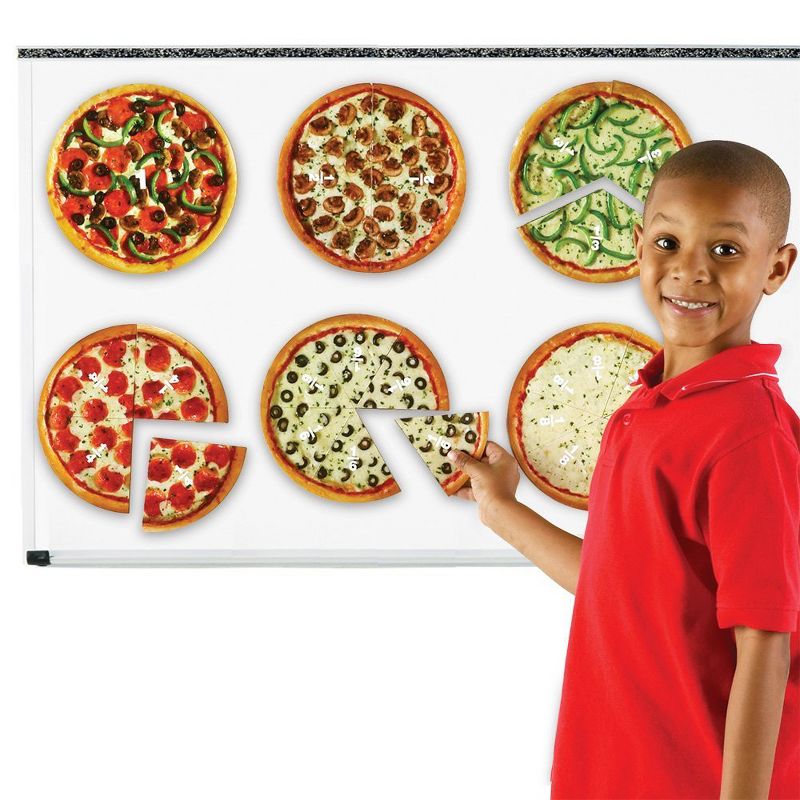 Learning Resources Magnetic Pizza Fractions, Fraction Games for Kids, 24 Pieces, Ages 6+, 2 of 6