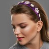Unique Bargains Women's Bling Vintage Flowers Rhinestone Satin Wide Edge Headband 5.12"x1.18" 1pc - 2 of 4