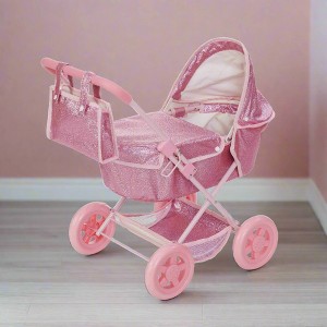 Olivia's Little World Bassinet Pram with Coverand Canopy and Storage Doll Strollers for 16-18" Dolls - 1 of 4