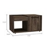 FURNIinspire Coffee Tables Modern Small Living Room Coffee Table Conversation Table With Single Door Cabinet, Open Shelf, Brown, 19.69"*31.5"*17.72" - 3 of 4
