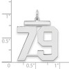 Black Bow Jewelry Sterling Silver, Athletic Collection, Large Polished Number 79 Pendant - 2 of 3