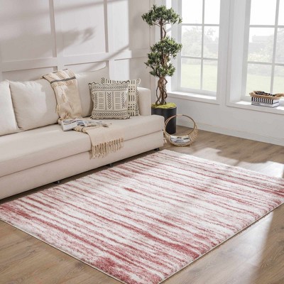 Hauteloom Melia Pink Striped Plush Rug