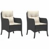 vidaXL Patio Chairs with Cushions 2 pcs Black Poly Rattan - 2 of 4