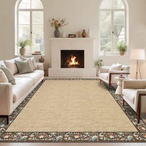 Washable Rugs for Living Room, Non-Slip Modern Neutral Area Rugs for Bedroom - 1 of 4