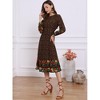 Allegra K Women's Boho Floral Long Sleeves Midi Dress - 2 of 4
